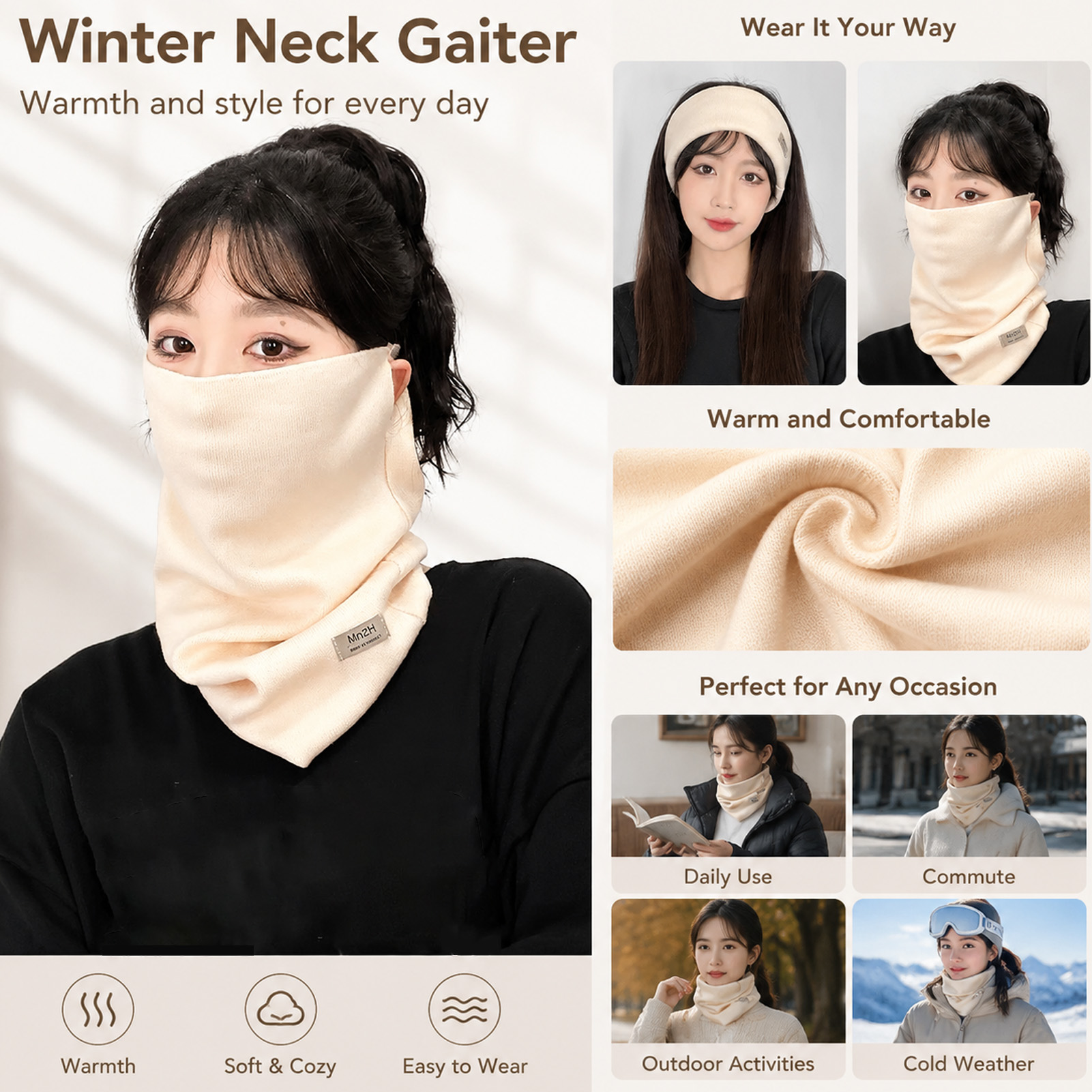 Penutup Leher Hangat Berbahan  - Neck Gaiter Fleece ulasan dan harga